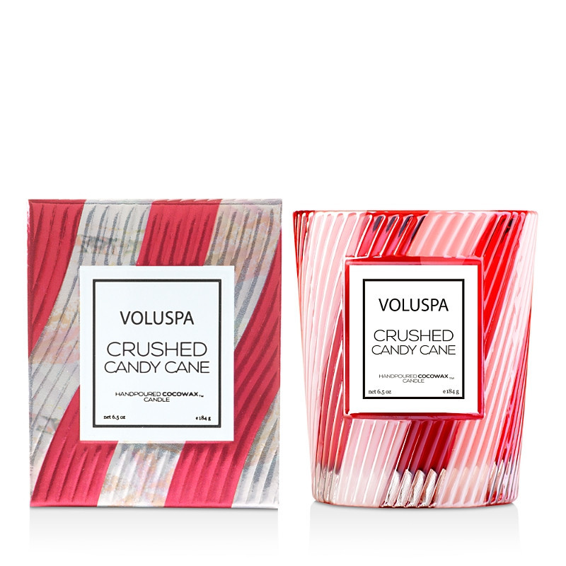 Voluspa Crushed Candy Cane Classic Candle with Textured Glass | Bloomingdale's (US)