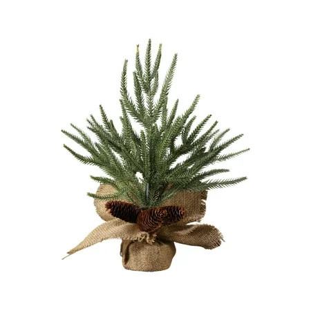 HHBEAUTY 12 inch Table Top Christmas Tree Small Artificial Xmas Tree Mini Christmas Tree with Red Berries Pine Cones and Burlap Base, Miniature Christmas Decor for Home Farmhouse Desk | Walmart (US)