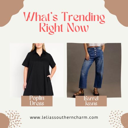 I’m loving the trend of poplin dresses and the barrel jeans!! 

#LTKFindsUnder100 #LTKMidsize #LTKStyleTip