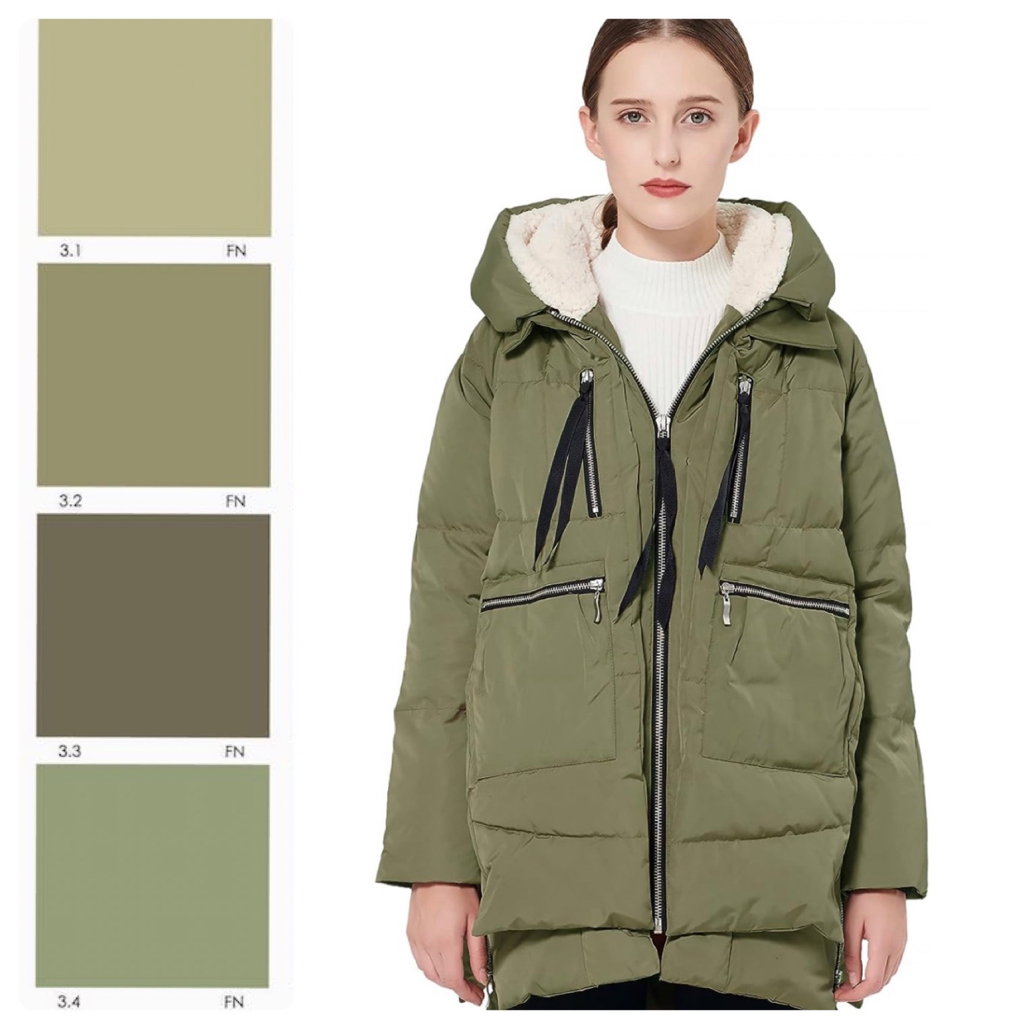 Warmest winter coat ever!! I love it so much, I have it in two colors! In person, the color is similar to 3.2FN & 2.4FN on the TCI #softautumn color fan.