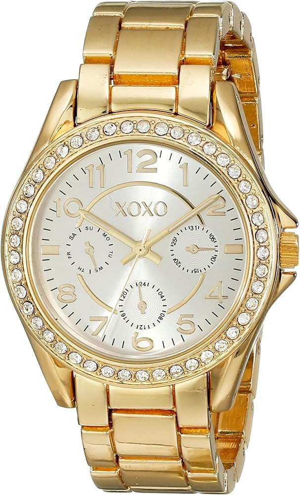 XOXO Women's XO178 Rhinestone-Accented Gold-Tone Watch | Amazon (US)