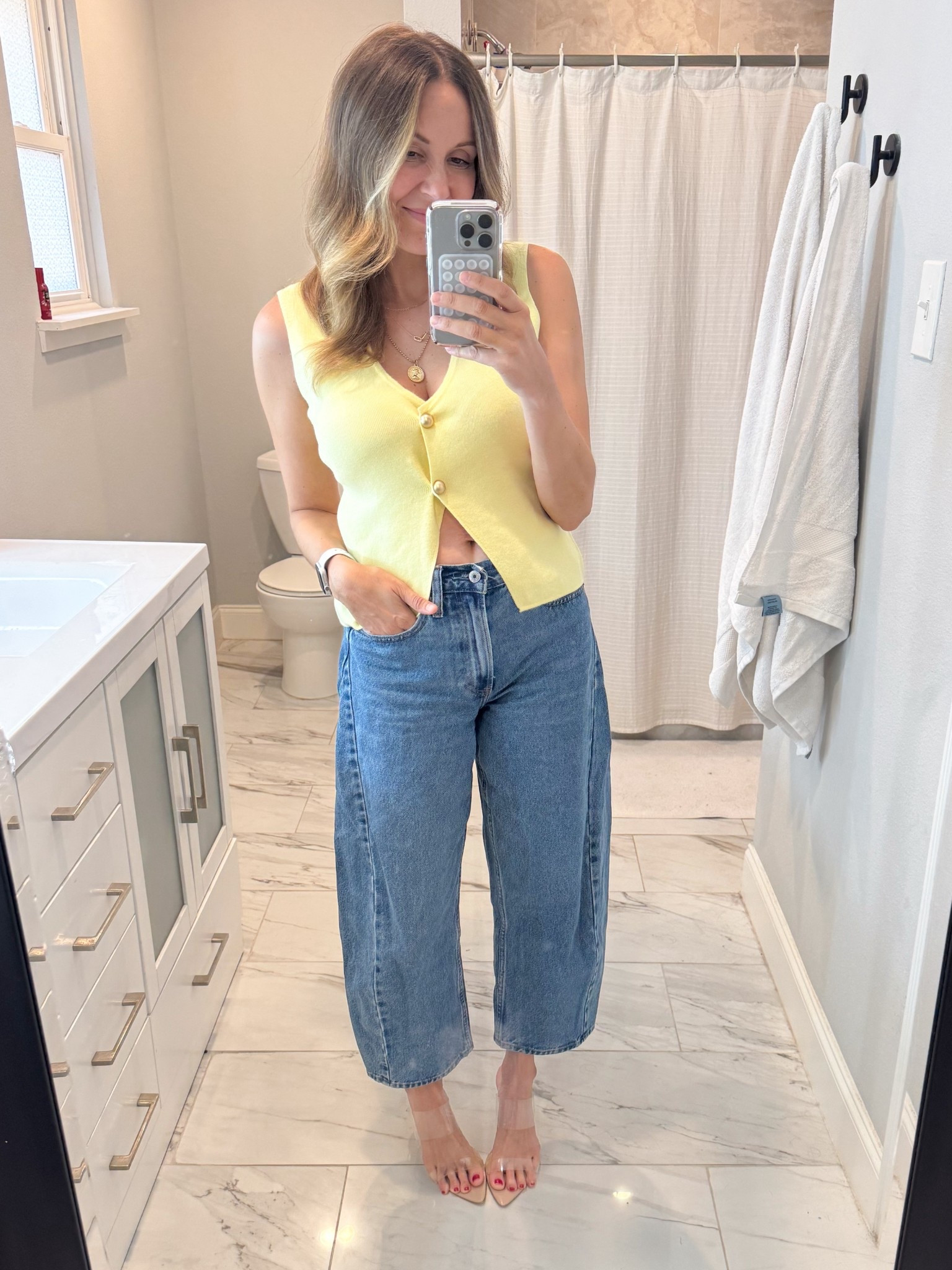 Top - small
Jeans - 26/sized up 1

#LTKFindsUnder100 #LTKFindsUnder50 #LTKSeasonal