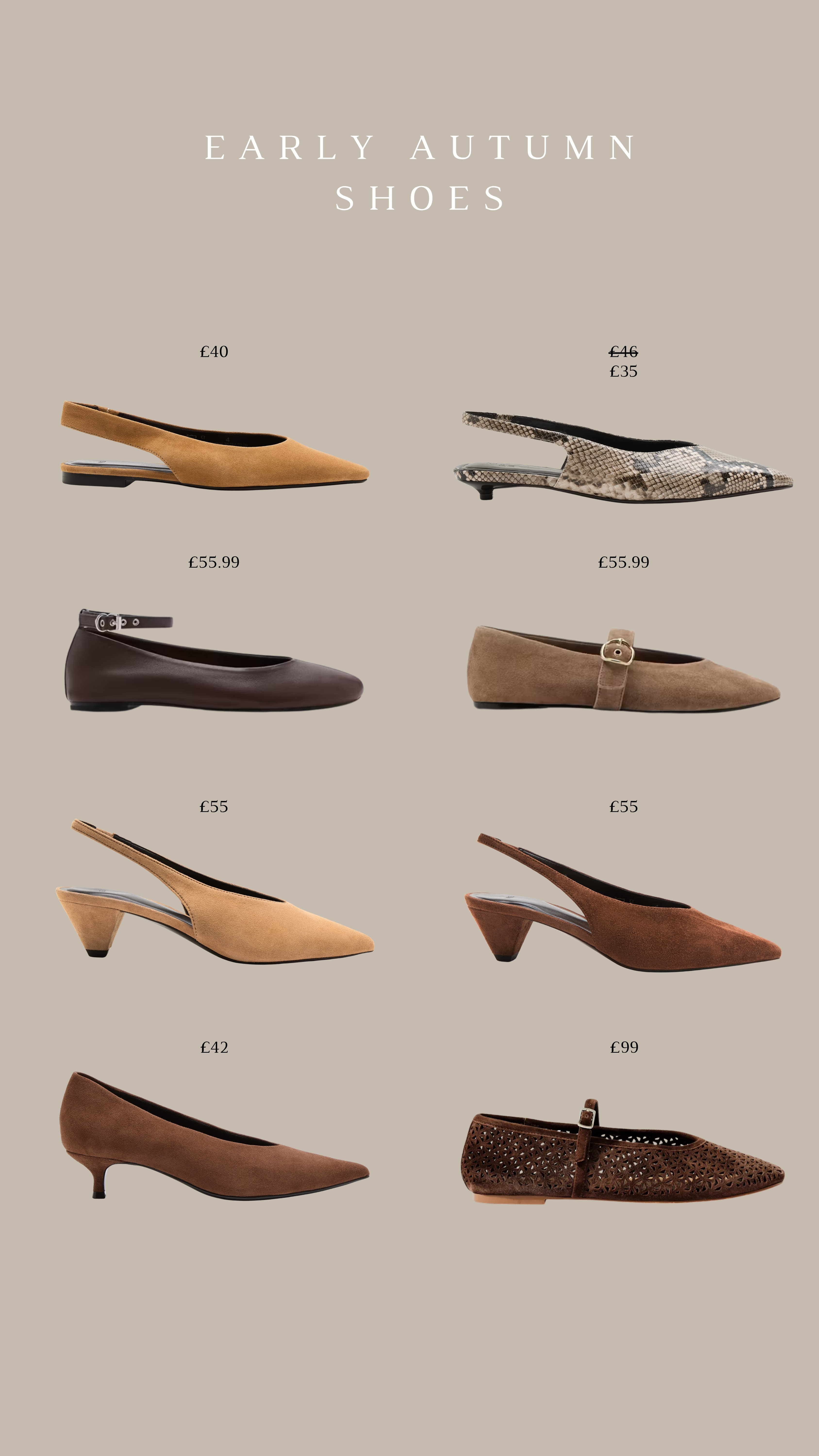 Early Autumn Shoes 🤎

suede shoes, ballet flats, slingback shoes, kitten heel, braided flats, mary janes, ballerinas 

 #LTKsummer #LTKautumn #LTKshoes