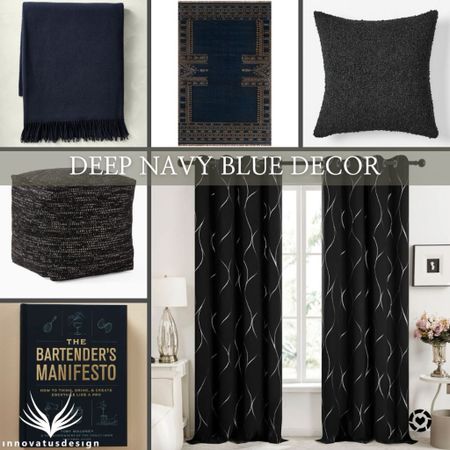 Deep navy blue decor is great for neutral home lovers as it appears almost black! And therefore neutral. Pair these accessories with off-whites, creams and white to really make the color pop!

#LTKSeasonal #LTKHome #LTKFamily