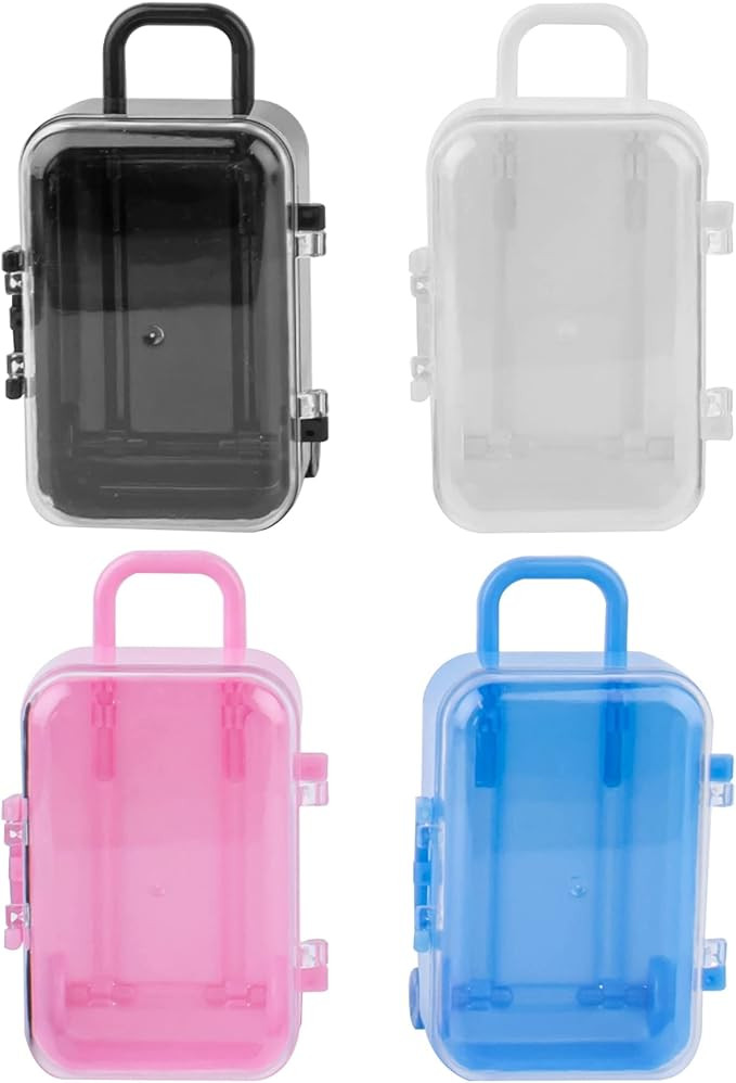Framendino, 4 Pack Mini Plastic Travel Hard Suitcase Box Reception Candy Case for Wedding Decorat... | Amazon (US)