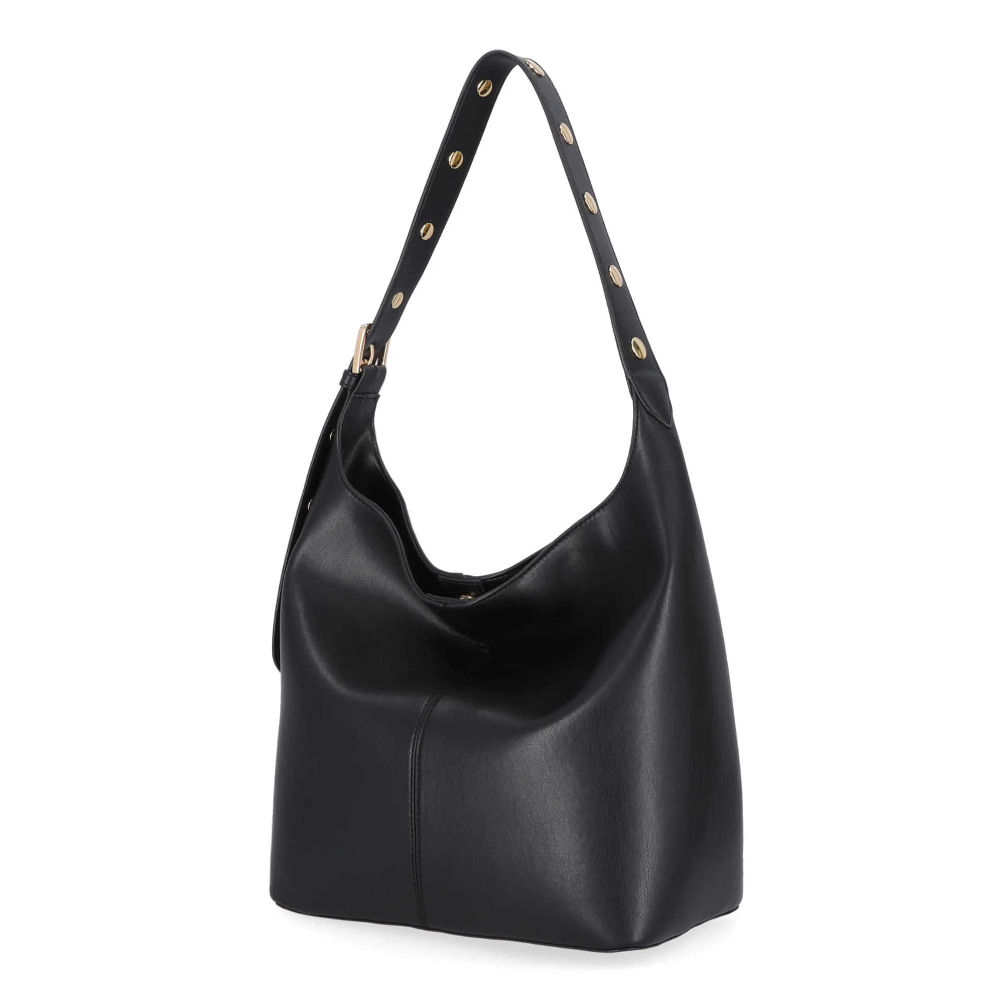 Time and Tru Women's Shively Faux Leather Bucket Handbag, Black - Walmart.com | Walmart (US)