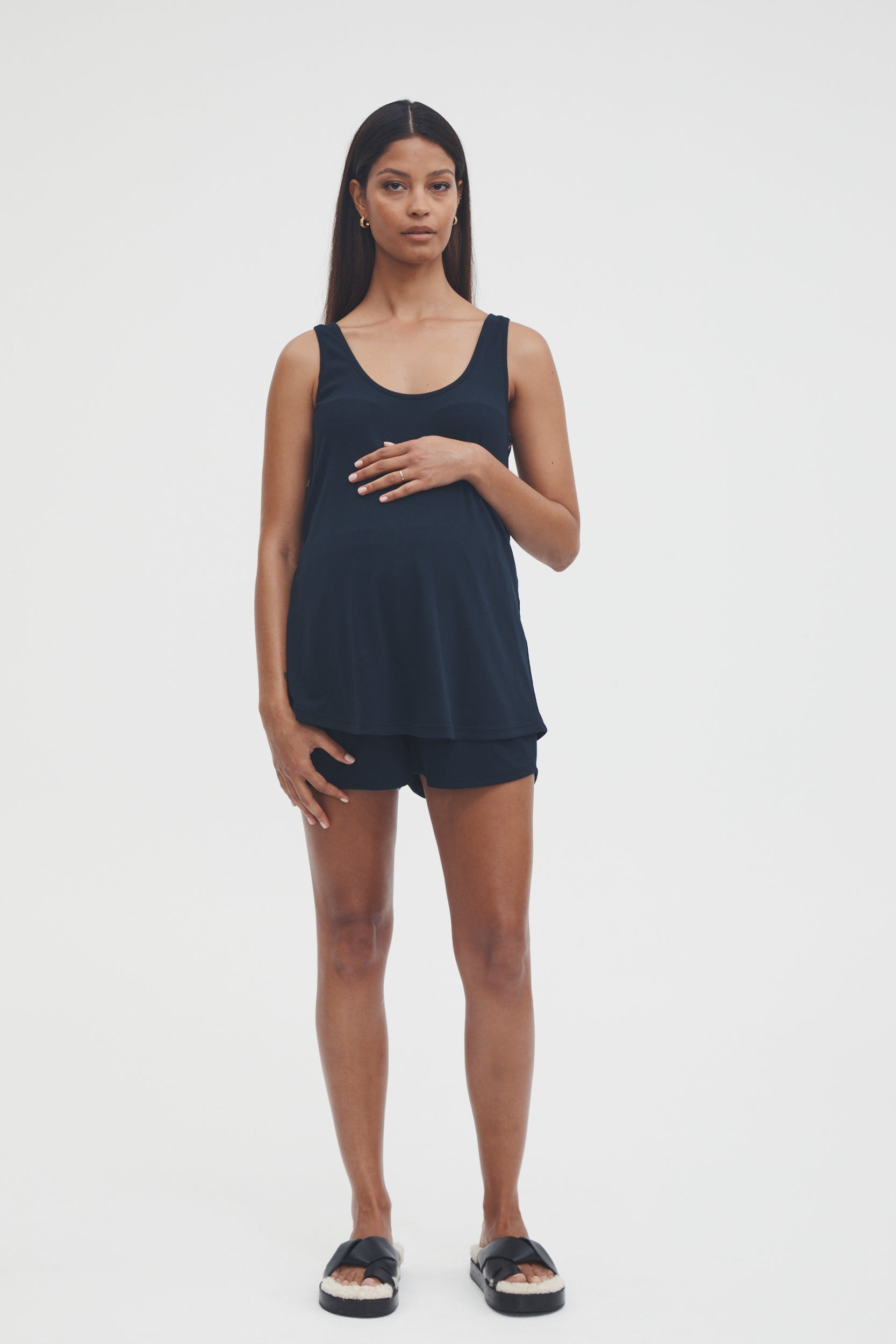 Soft Rib Shorts (Navy) | Legoe Heritage Maternity