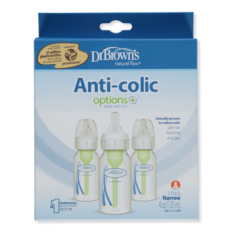 Dr. Brown's Anti-Colic Baby Bottles 3-Piece 4 Oz. - green, one size - Walmart.com | Walmart (US)