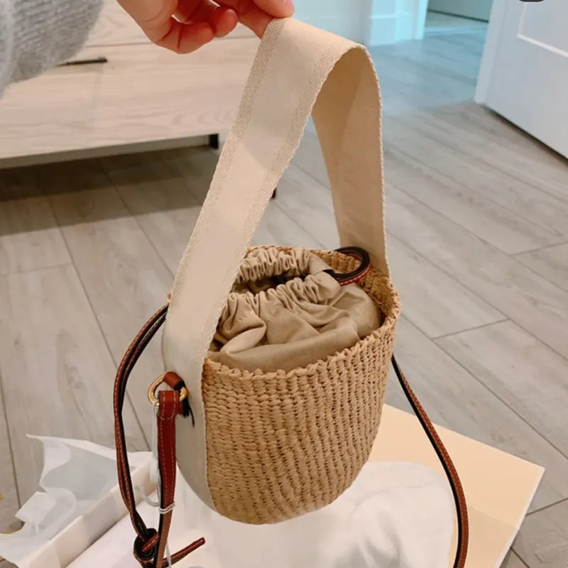 Women Basket Bucket Bag Straw Bags Handbag Tote Beach Shoulder crossbody Womens Handbags Luxurys ... | DHGate