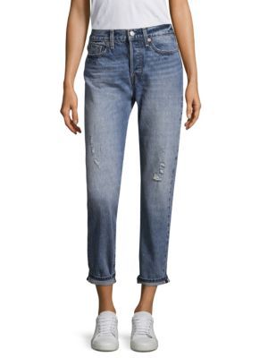 Wedgie High Rise Icon Cropped Boy-Fit Selvedge Jeans | Saks Fifth Avenue