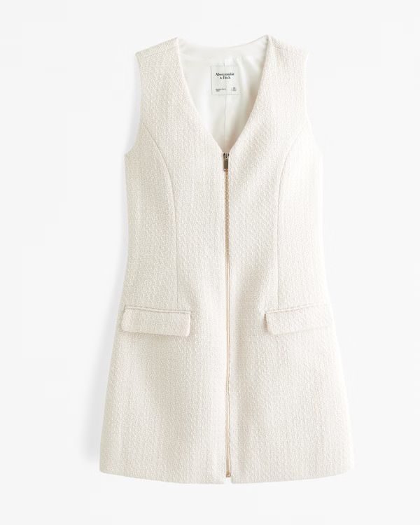 The A&F Mara Tweed Zip-Up Mini Dress | Abercrombie & Fitch (US)