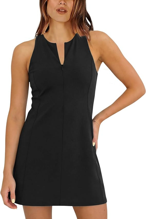 Zhiyouni Women's Athletic Mini Dress Summer Tennis Workout Active Sports Romper 2 Piece Short Set | Amazon (US)