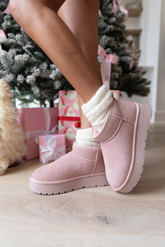 Georgia Blush Platform Mini Boots DOORBUSTER | Pink Lily