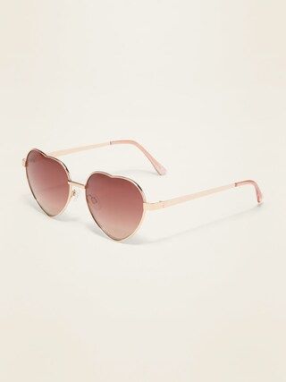 Heart-Shaped Wire-Frame Sunglasses for Women | Old Navy (US)
