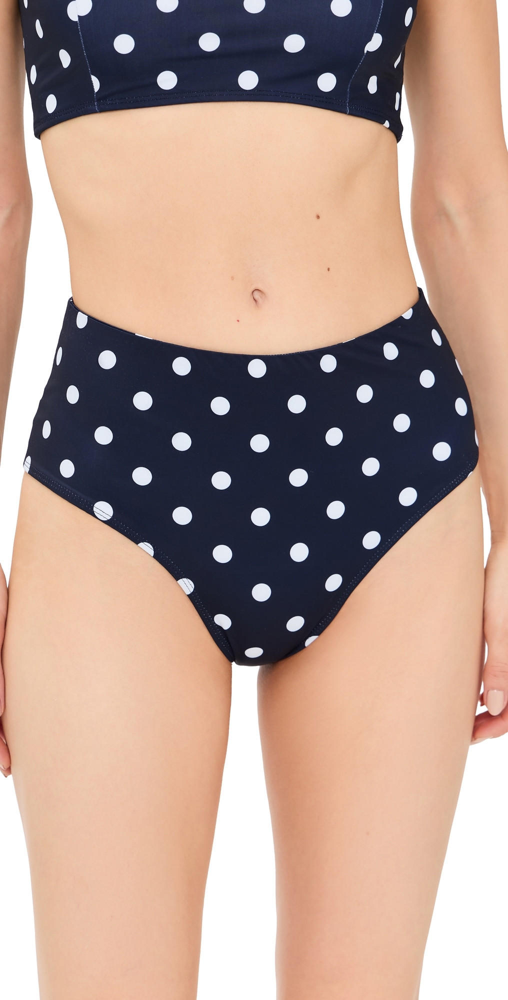 Sea Paulina Polka Dot Bikini Bottoms Navy S | Shopbop