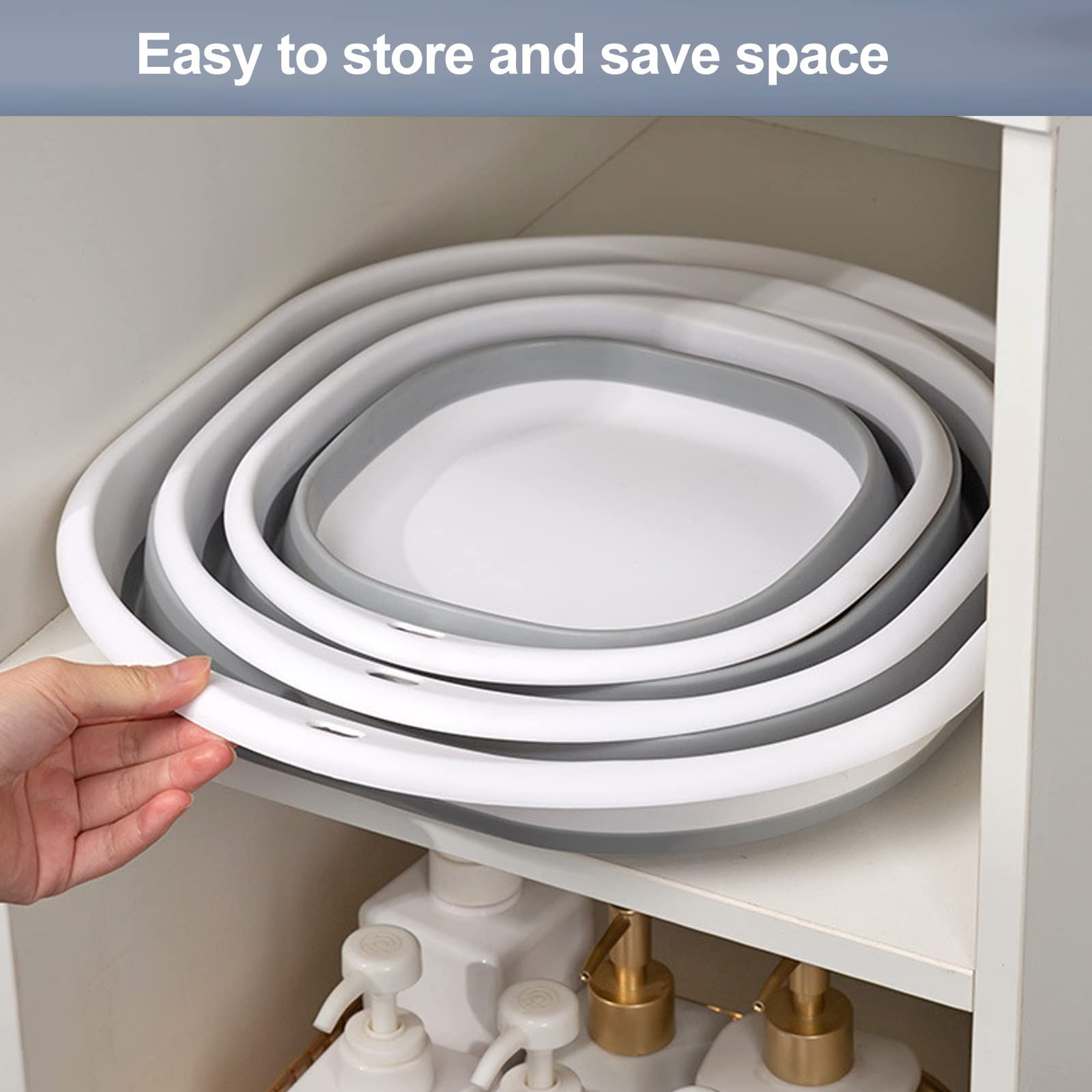 Collapsible Tub Wash Basin Laundry Tub 3 Pack Collapsible Laundry Baskets Foldable Dish Tub Plast... | Amazon (US)