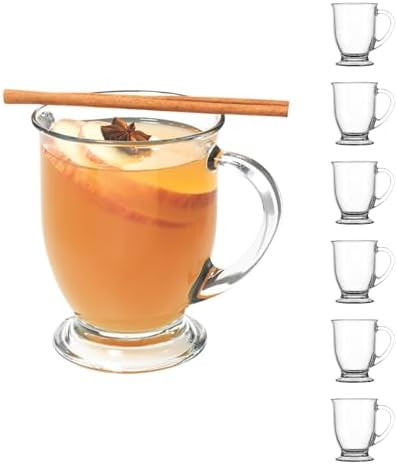 Anchor Hocking Café Glass Coffee Mugs, 16 oz, Set of 6 | Amazon (US)