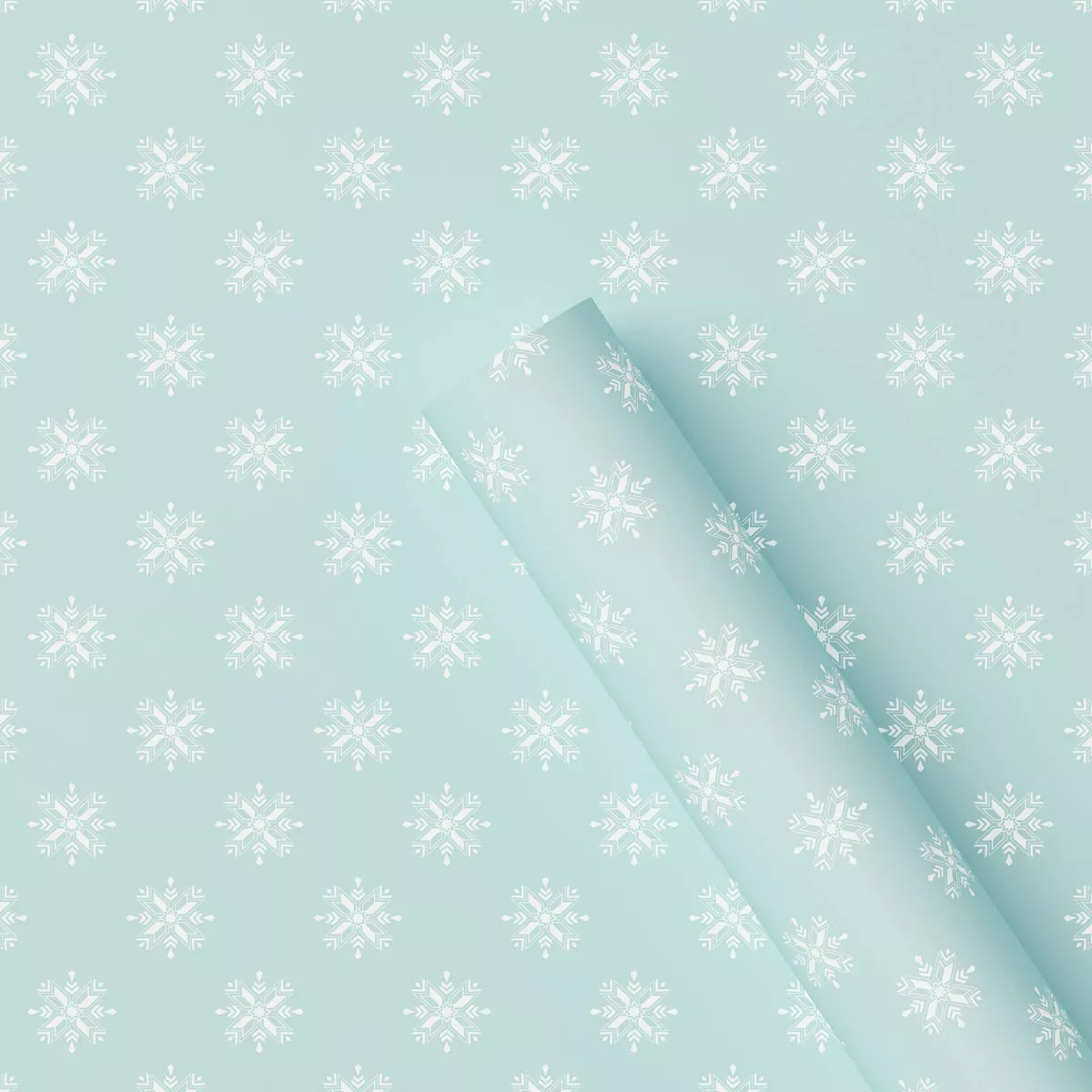 30” 20 sq ft Christmas Roll Wrap White Snowflakes on Light Blue - Wondershop™ | Target