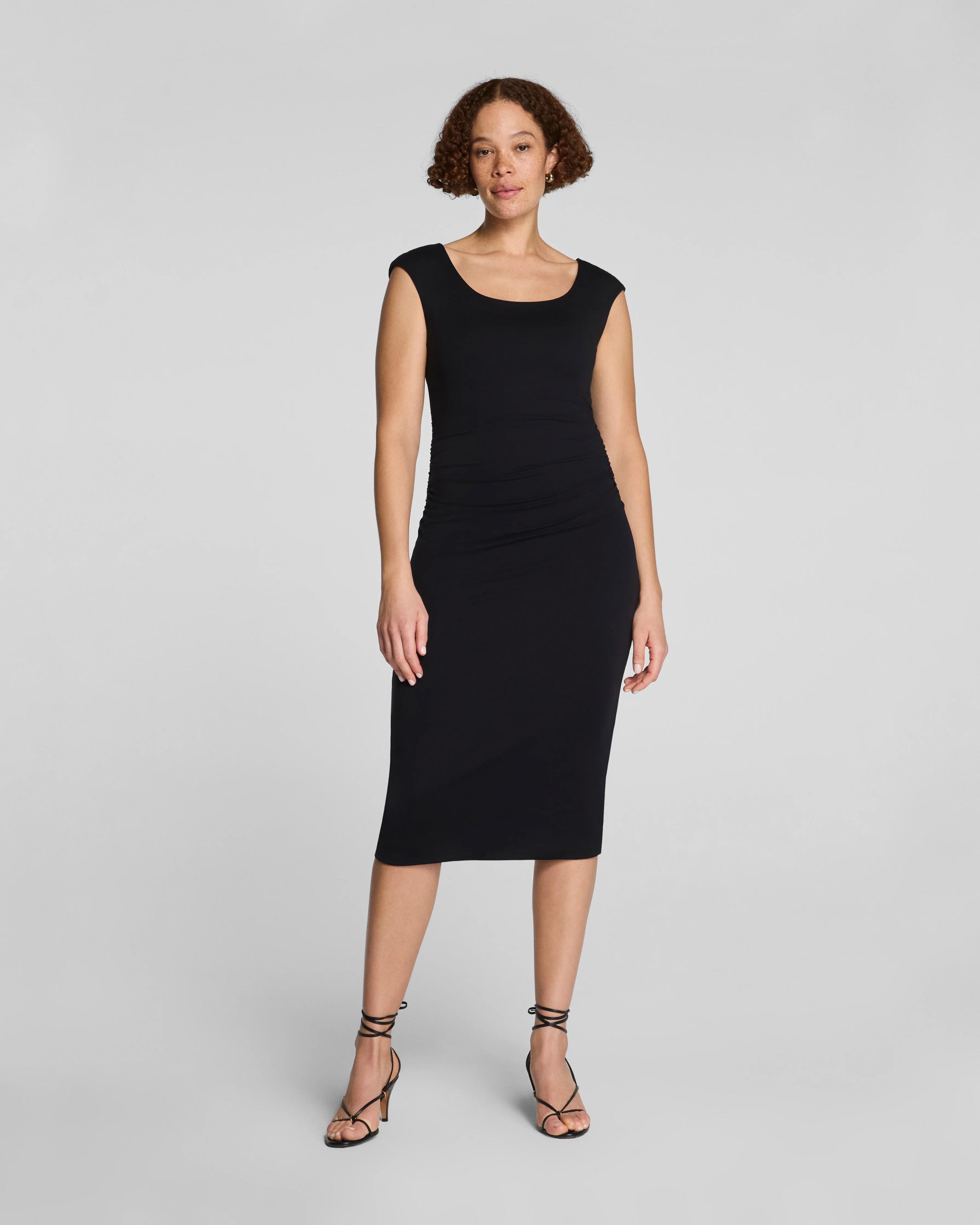 SPANXsmooth™ Jersey Scoop Neck Ruched Midi Dress | Smoothing Fit | Spanx