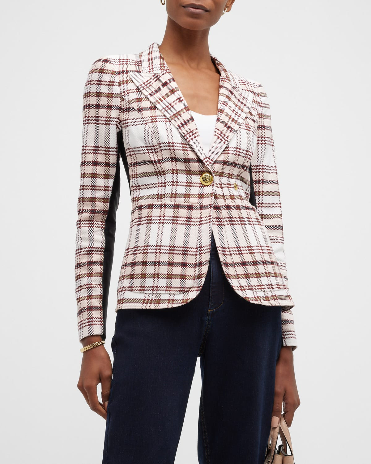 Patch Pocket Tuxedo Stripe Blazer | Neiman Marcus