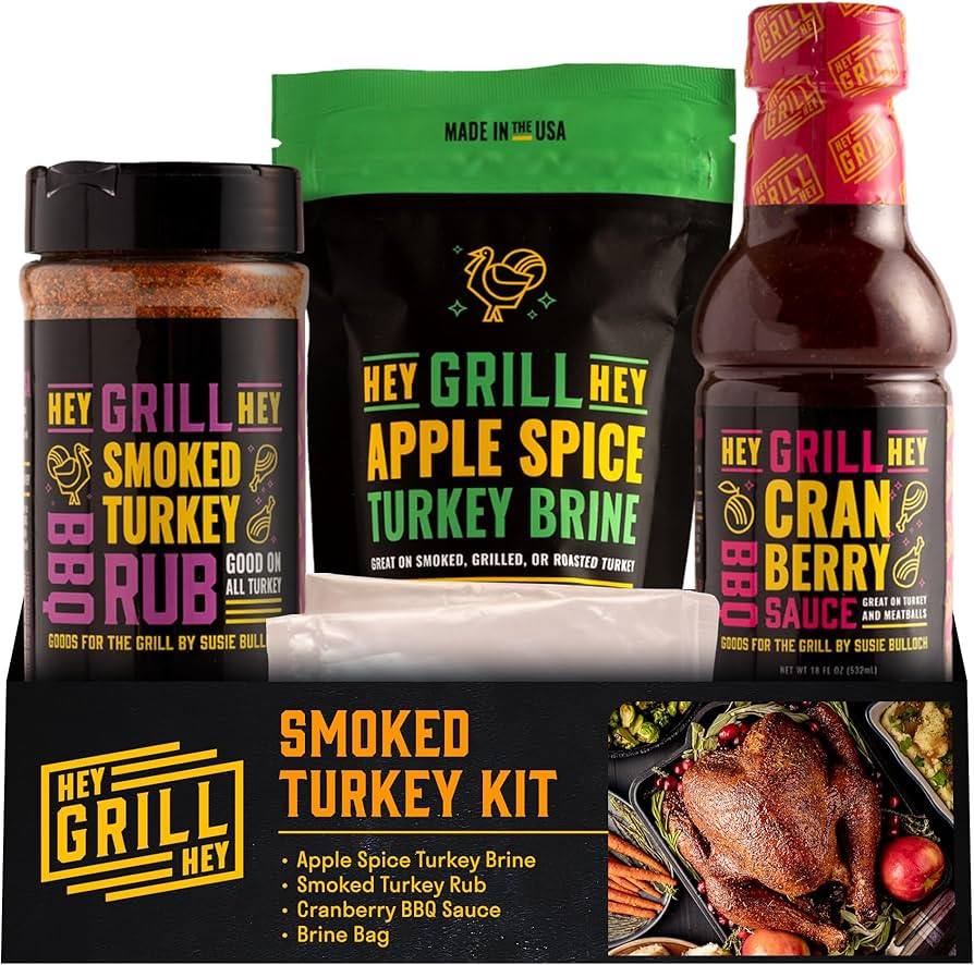 Hey Grill Hey | Turkey Brine Kit | | Includes Apple Spice Brine, Smoked Turkey Rub, and Cranberry... | Amazon (US)