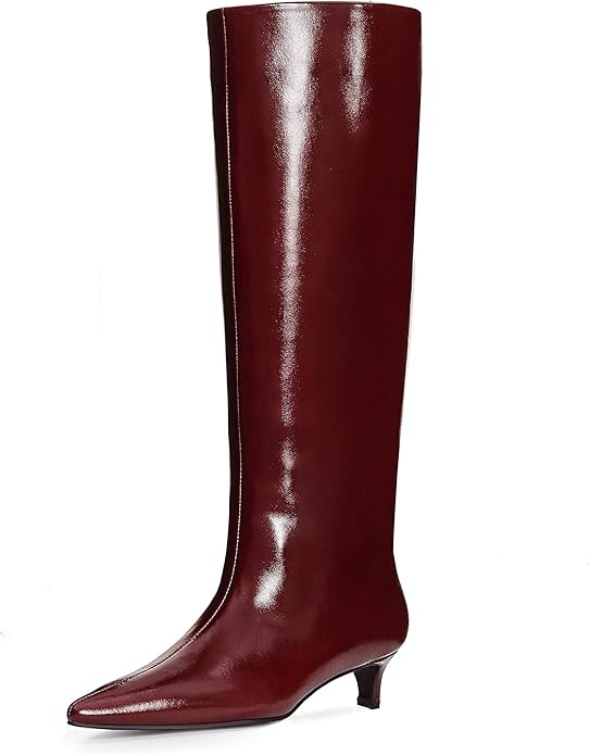 Kitten Heel Knee High Boots for Women, 1.5-in Stiletto Low Heel Long Boots Women Knee High, Women... | Amazon (US)