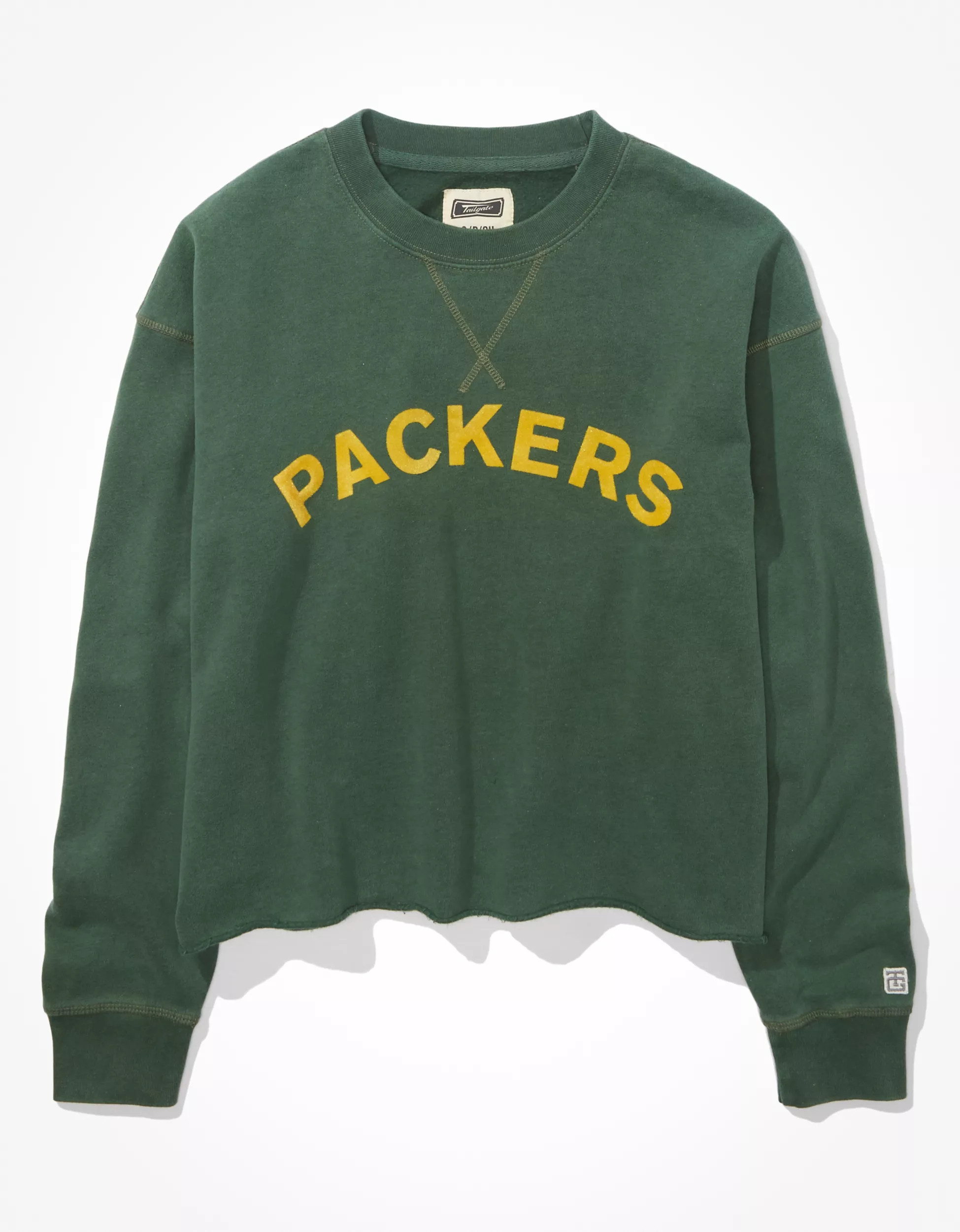 Tailgate Women's Green Bay Packers Raw Hem Sweatshirt | American Eagle Outfitters (US & CA)