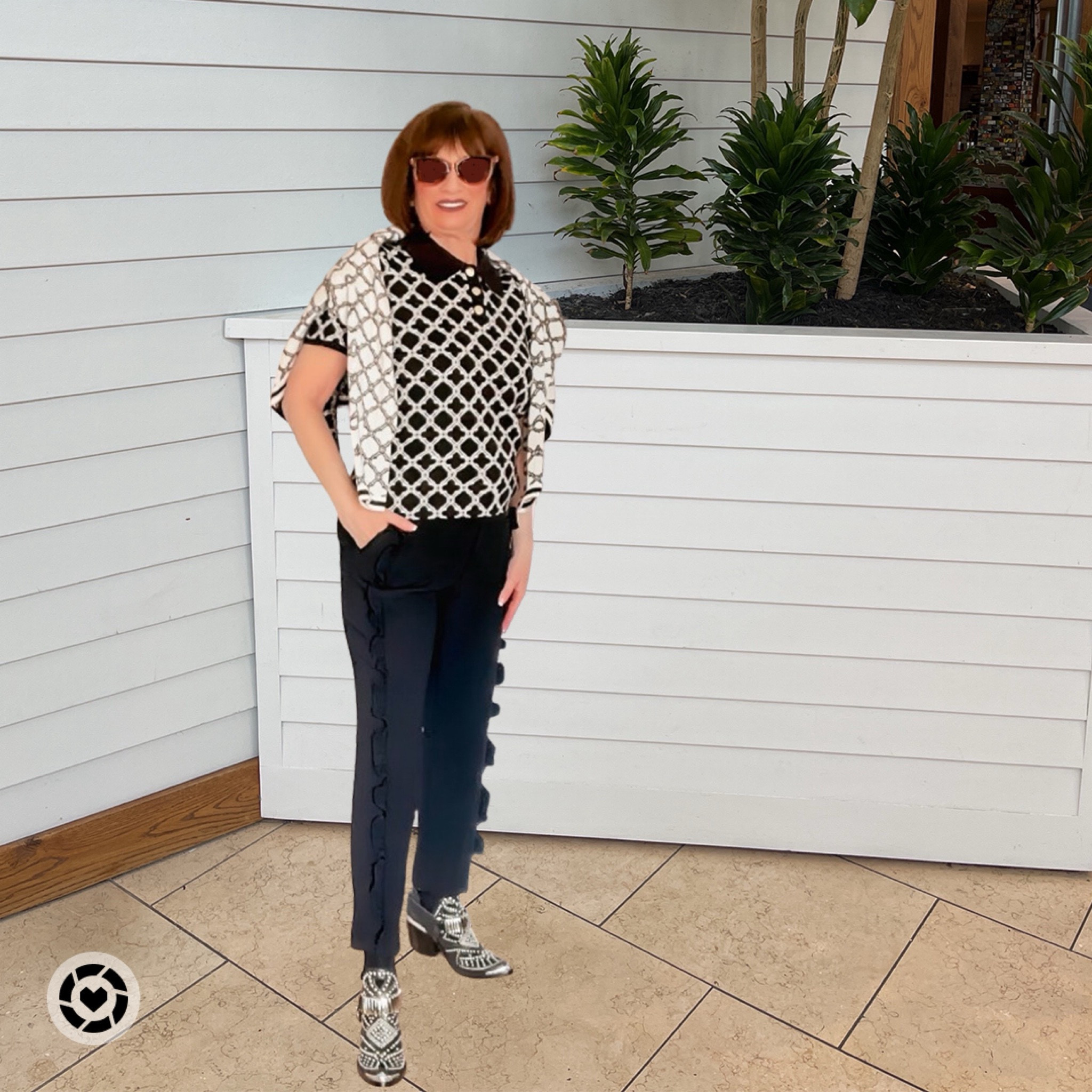 SALE ALERT!!! TALBOTS has a SALE for 30% OFF running now!! So of course I ran 🤣 🤣  —  The Lattice Cardigan is a BOGO type deal as you can reverse the Cardigan and turn it inside out to match the print of the black shirt I am wearing.

Spring Outfit - Country Concert Outfit - WorkWear - Travel - SALE 
Summer Outfit - Travel Outfit 

Follow my shop @fashionistanyc on the @shop.LTK app to shop this post and get my exclusive app-only content!

#liketkit #LTKSeasonal #LTKstyletip #LTKfindsunder100 #LTKtravel #LTKsalealert #LTKworkwear #LTKover40
@shop.ltk
https://liketk.it/4CC7K