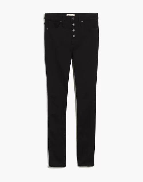 10" High-Rise Skinny Jeans in Black Frost: Button-Front Edition | Madewell