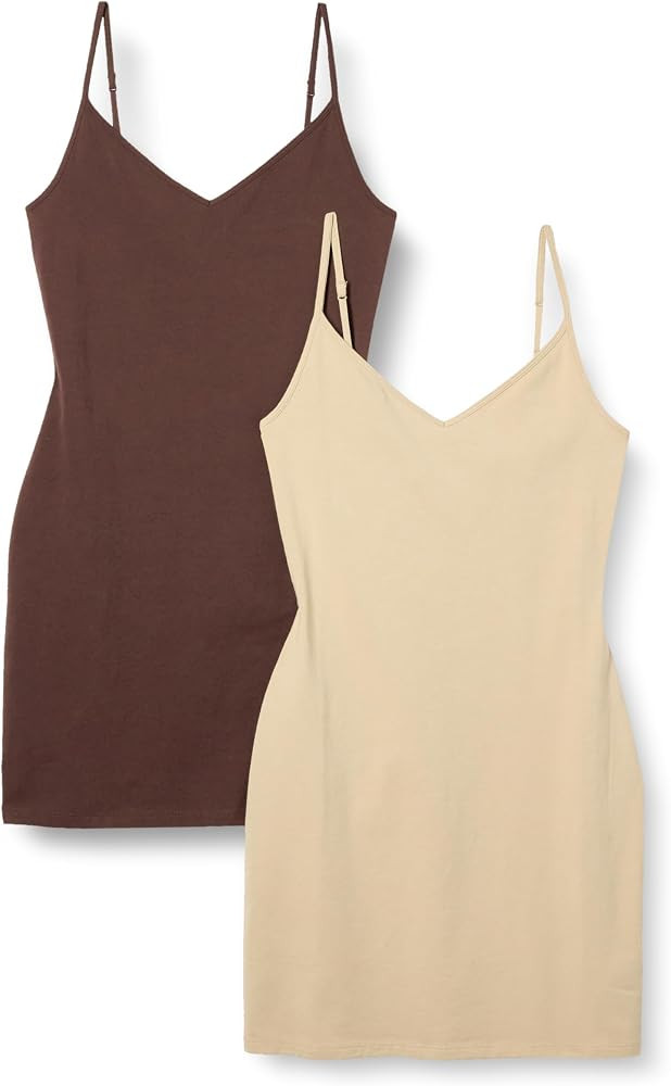 Amazon Essentials Womens Slim Fit Cotton Layering Slip Dress | Amazon (US)