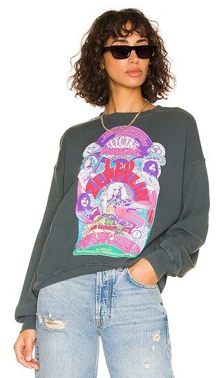 Led Zeppelin Electric Magic Oversized Crew in Vintage Black | Revolve Clothing (Global)