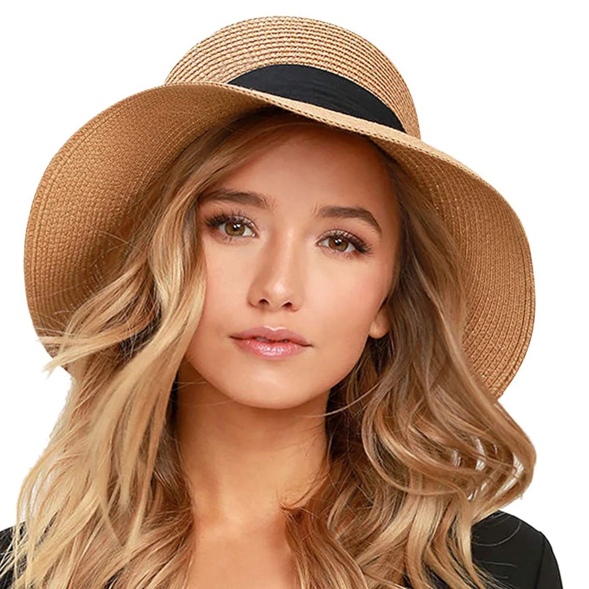 Tancuzo Sun Hats for Women Summer UPF50 Wide Brim Hat Travel Foldable Packable Straw Beach UV Hat... | Walmart (US)