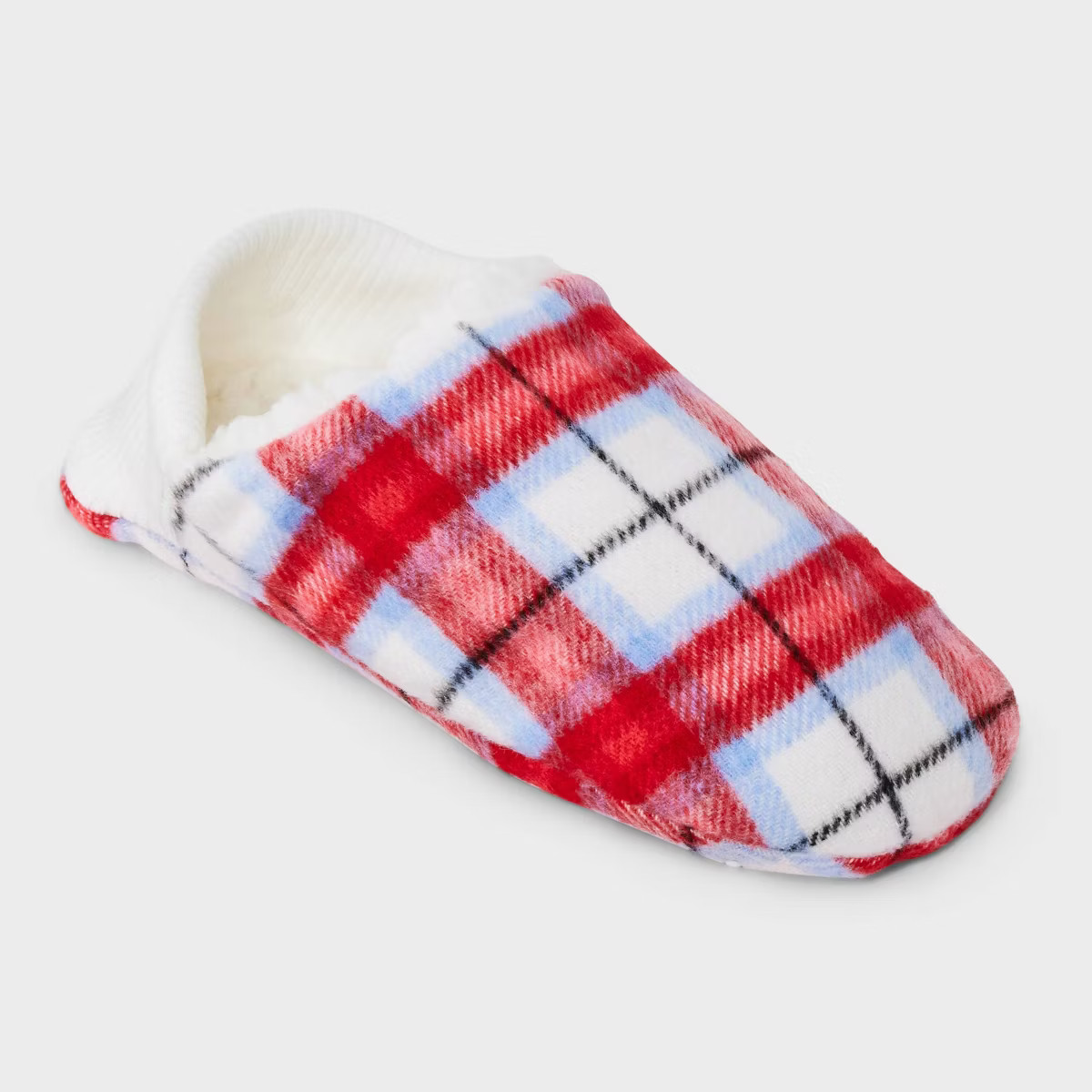 Adult Plaid Faux Shearling Lined Slipper Socks with Huggable Heel & Grippers - Wondershop™ Ivor... | Target