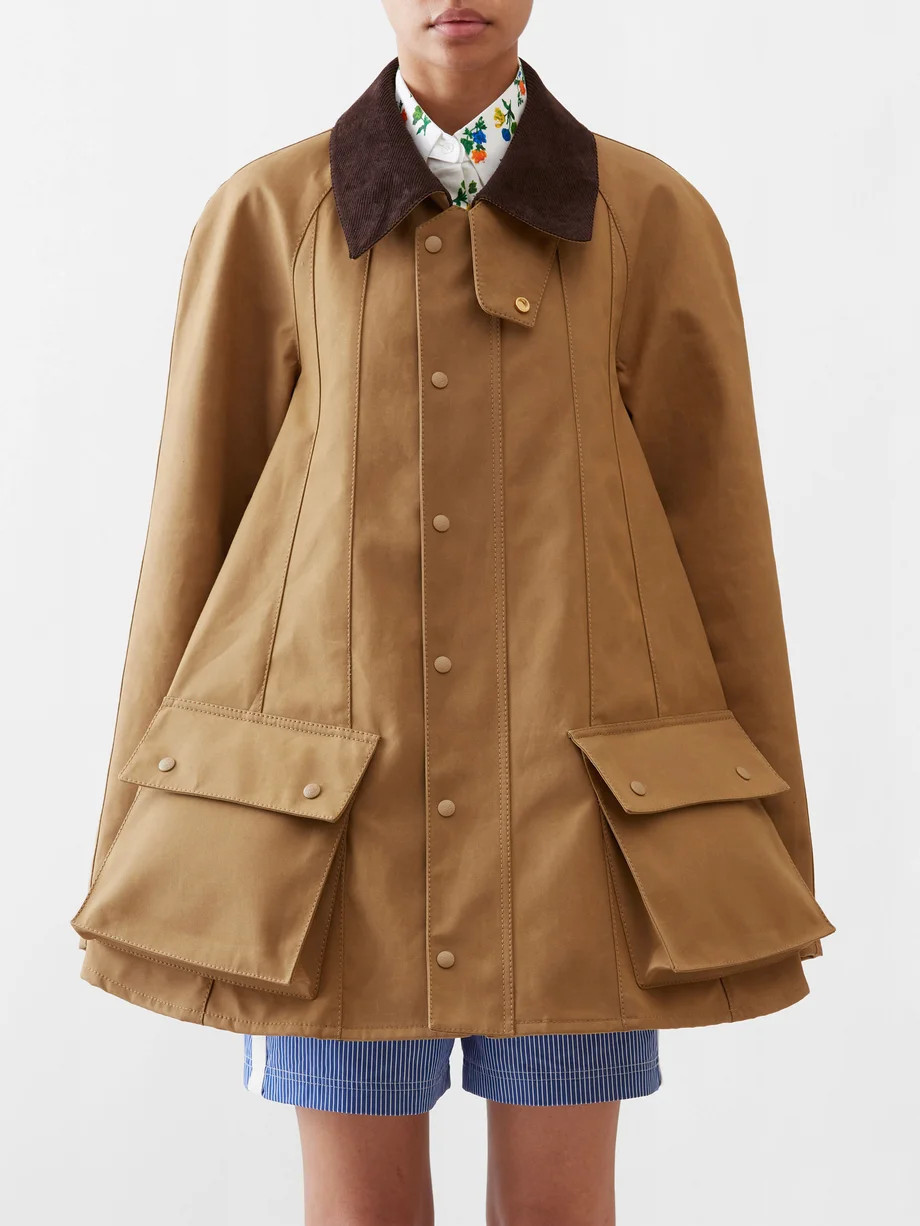 Flared-hem waxed-cotton parka | LOEWE | Matches (US)