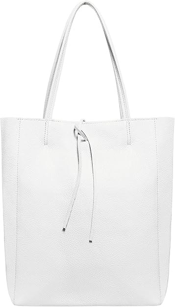 Italian Genuine Leather Tote Bag for Women with Zipper | Large Tall Soft Unlined Handbag Purse fo... | Amazon (US)