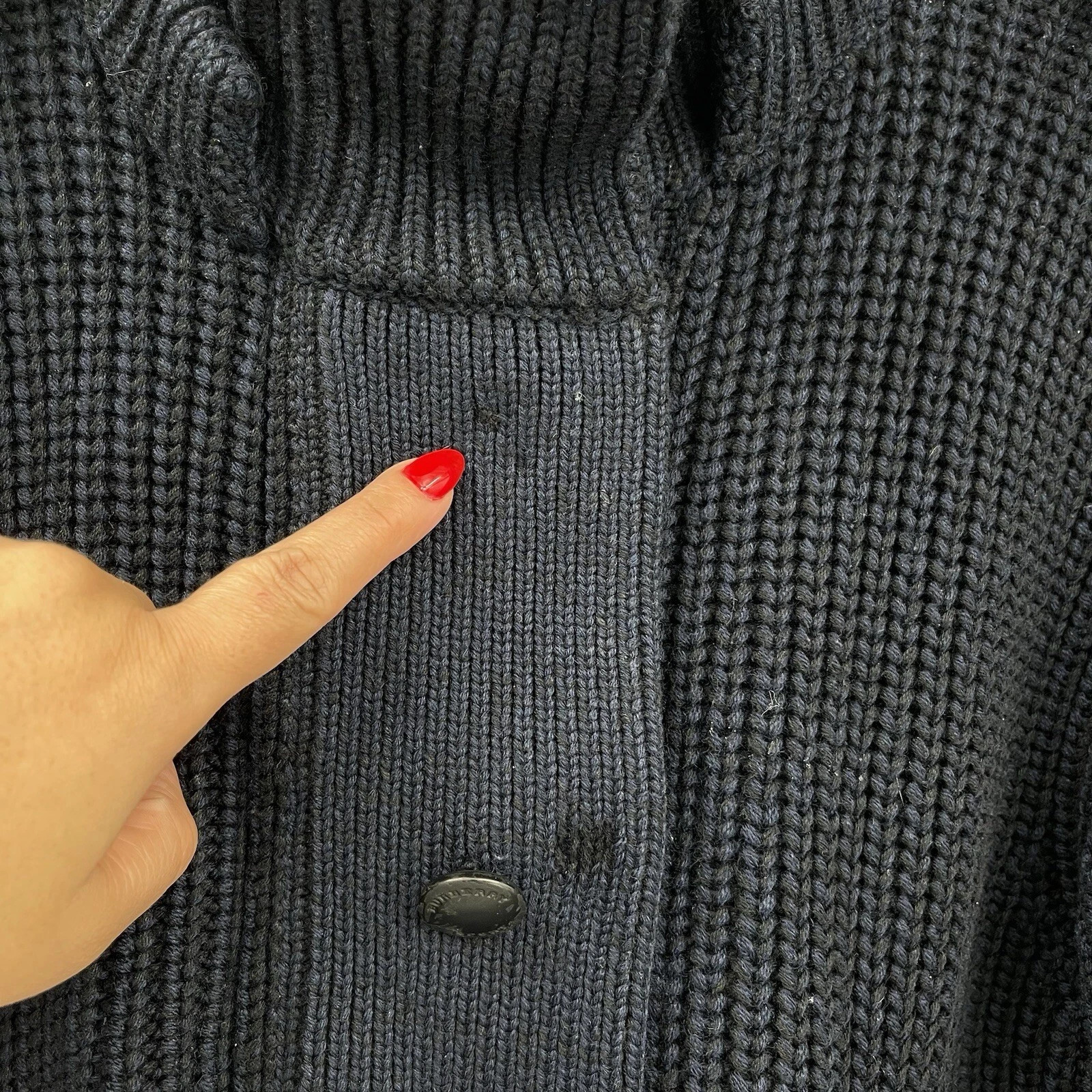 Burberry Sport  Womens Jacket / Thick Sweater Size M Color Navy Blue Wool Blend | eBay US