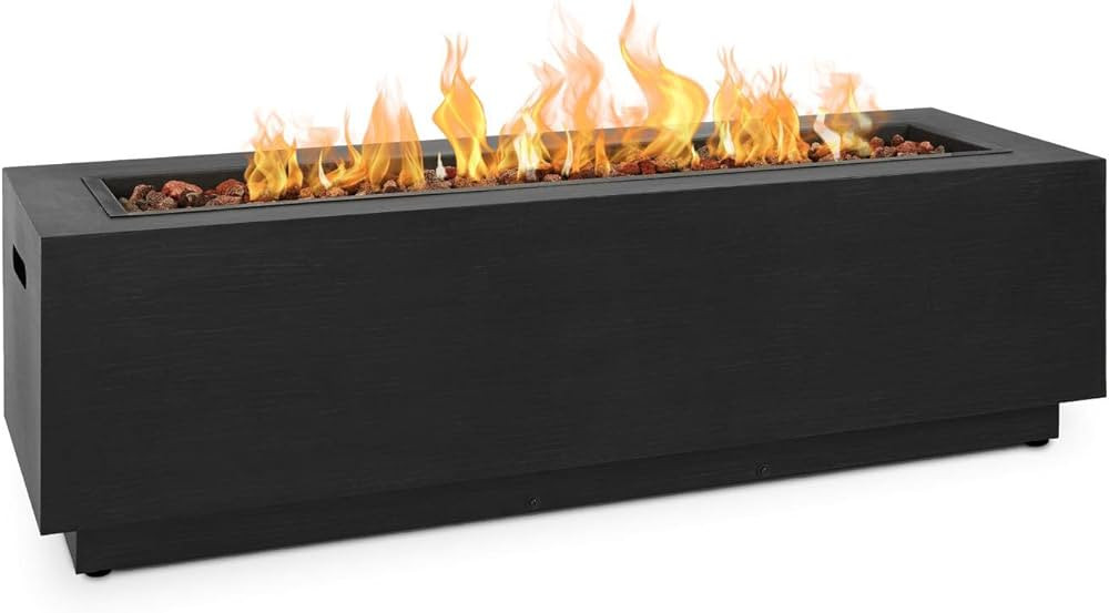 Real Flame Lanesboro Rectangle Propane Fire Pit - Stainless Steel Burner, Black Fire Glass, Stora... | Amazon (US)