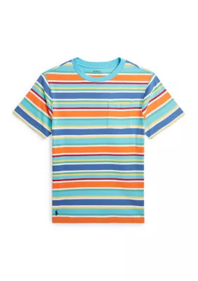 Boys 8-20 Striped Cotton Jersey Pocket T-Shirt | Belk