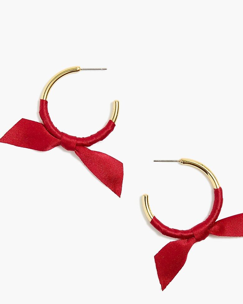 Ribbon-wrapped hoop earrings | J.Crew Factory