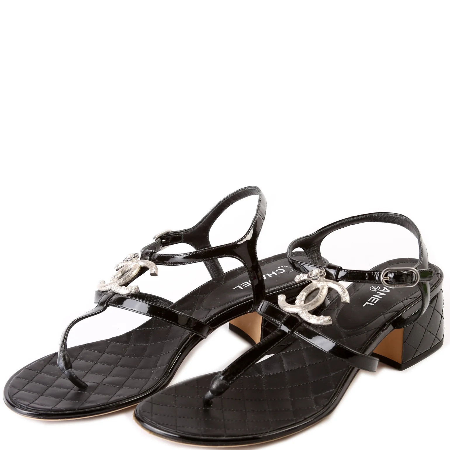 CC Camellia Sandals Size 39.5 | Keeks Designer Handbags