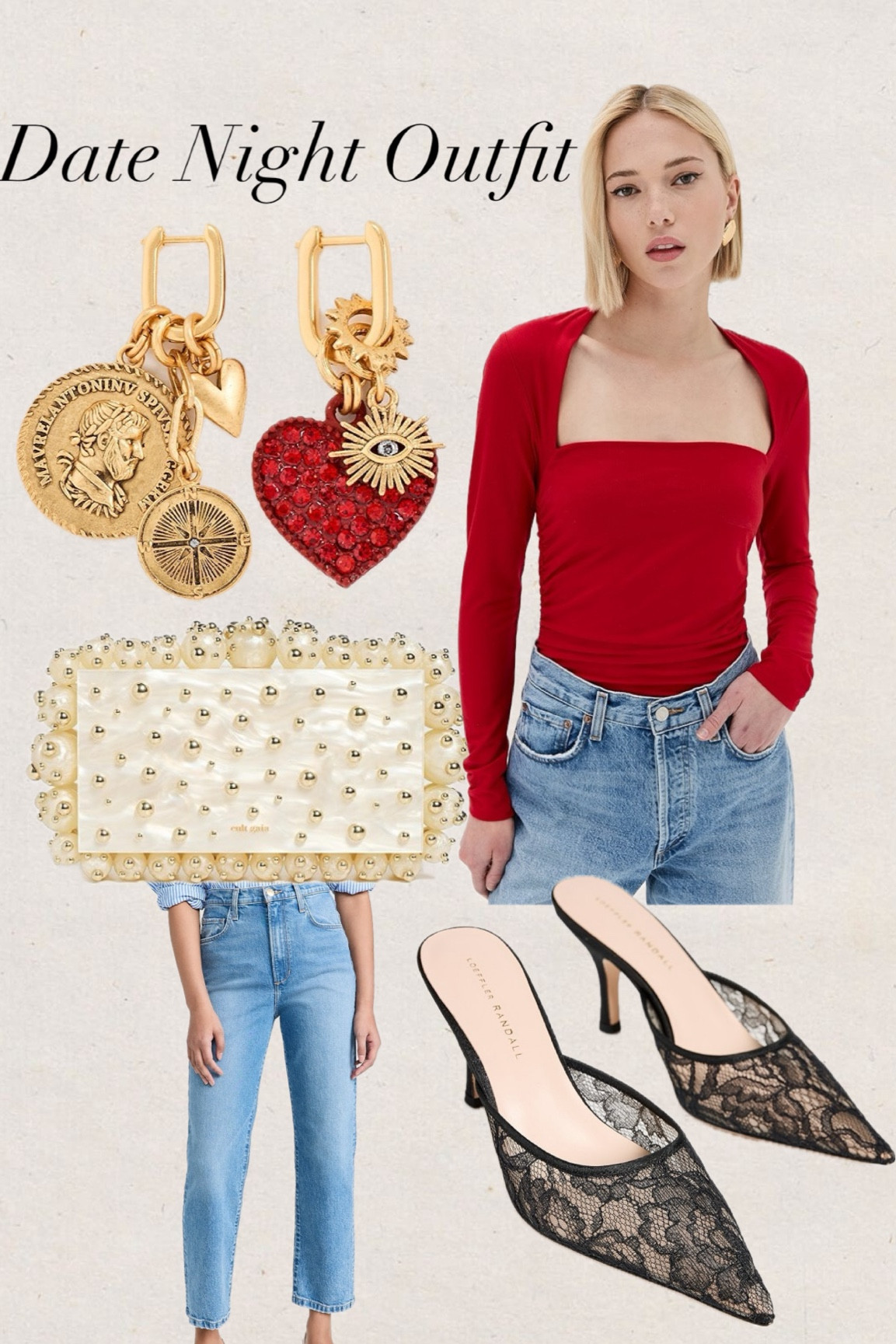 Date night outfit
date night outfits
Bodysuit
Reformation
Lace heels
Cult Gaia clutch
Look for less
Splurge or save
Shopbop
Red top
Lace heels
Amazon

#LTKSpringSale #LTKfindsunder100 #LTKfindsunder50