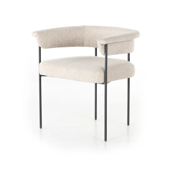 Makaiyla Upholstered Back Arm Chair in Light Camel | Wayfair North America