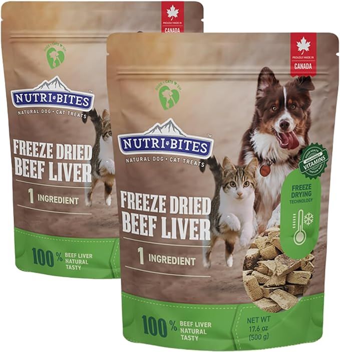 Nutri Bites Freeze Dried Liver Treats for Dogs & Cats - High-Protein Single Ingredient Dog Treats... | Amazon (US)