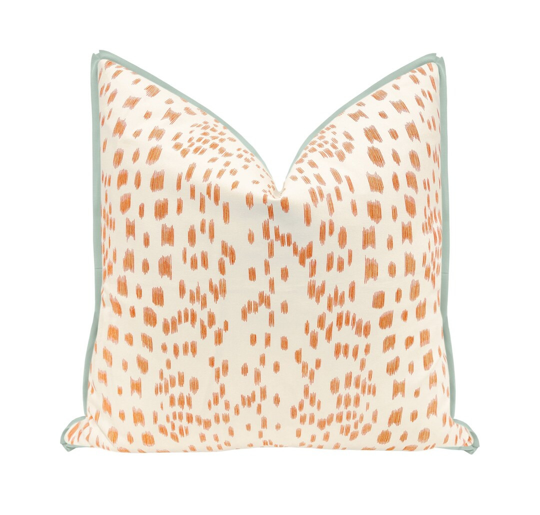 PRE-ORDER Les Touches // Tangerine with Butterfly Flange | Brunschwig & Fils | flange pillow | or... | Etsy (US)