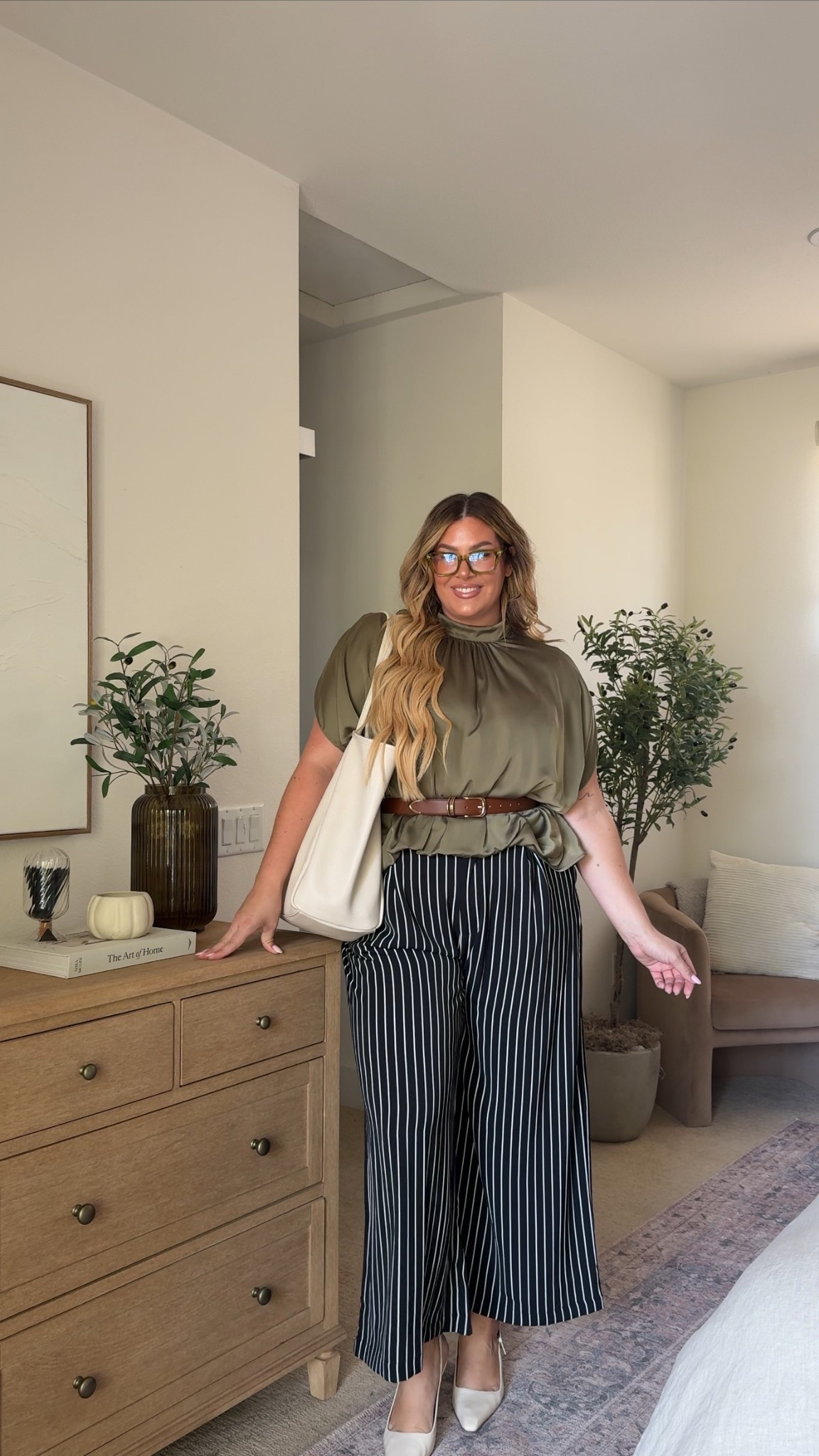 amazon workwear outfit inspo! wearing an xl in this top and an xxl in these trousers 🤎

#LTKMidsize #LTKWorkwear #LTKStyleTip