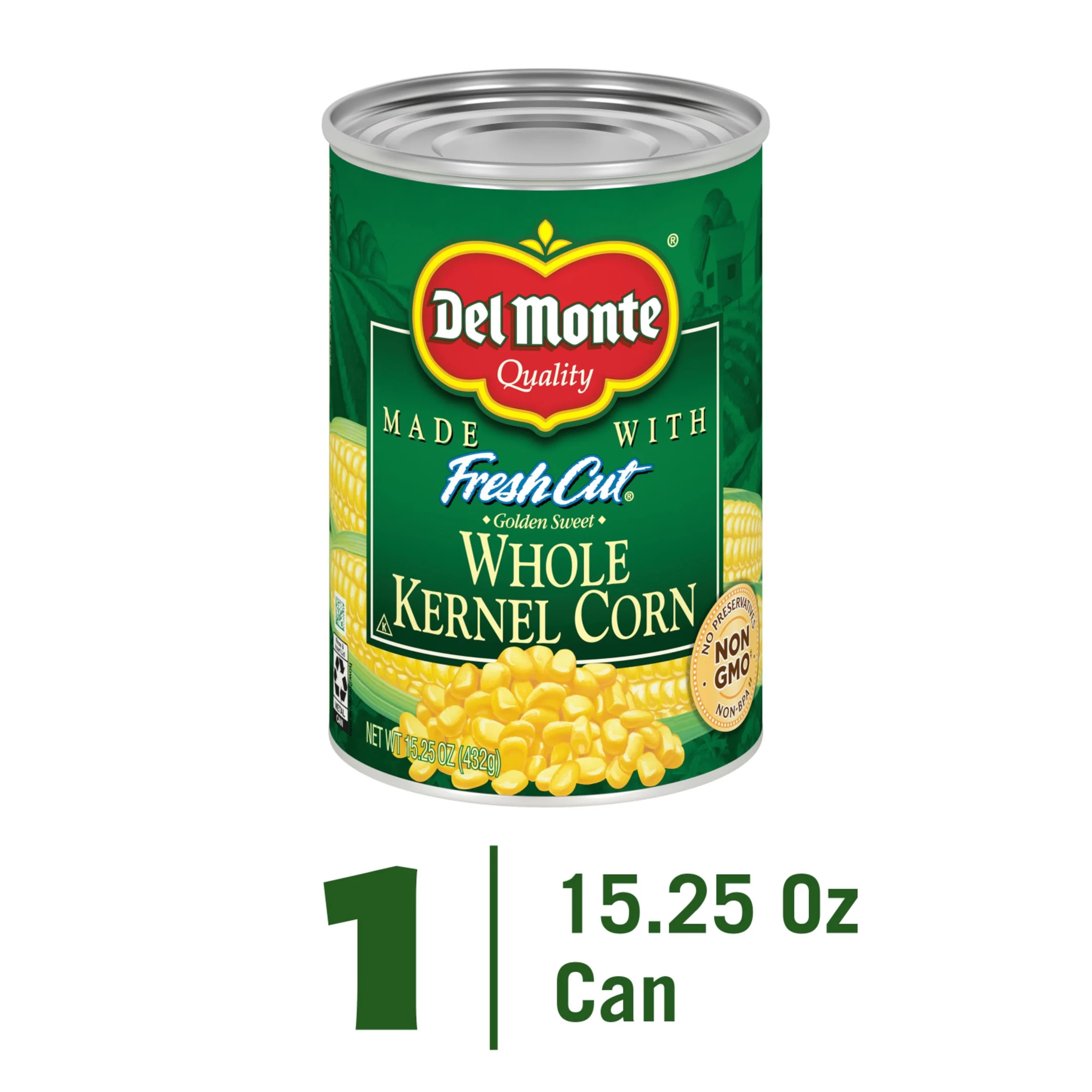 Del Monte Fresh Cut Golden Sweet Whole Kernel Corn, 15.25 oz Can | Walmart (US)