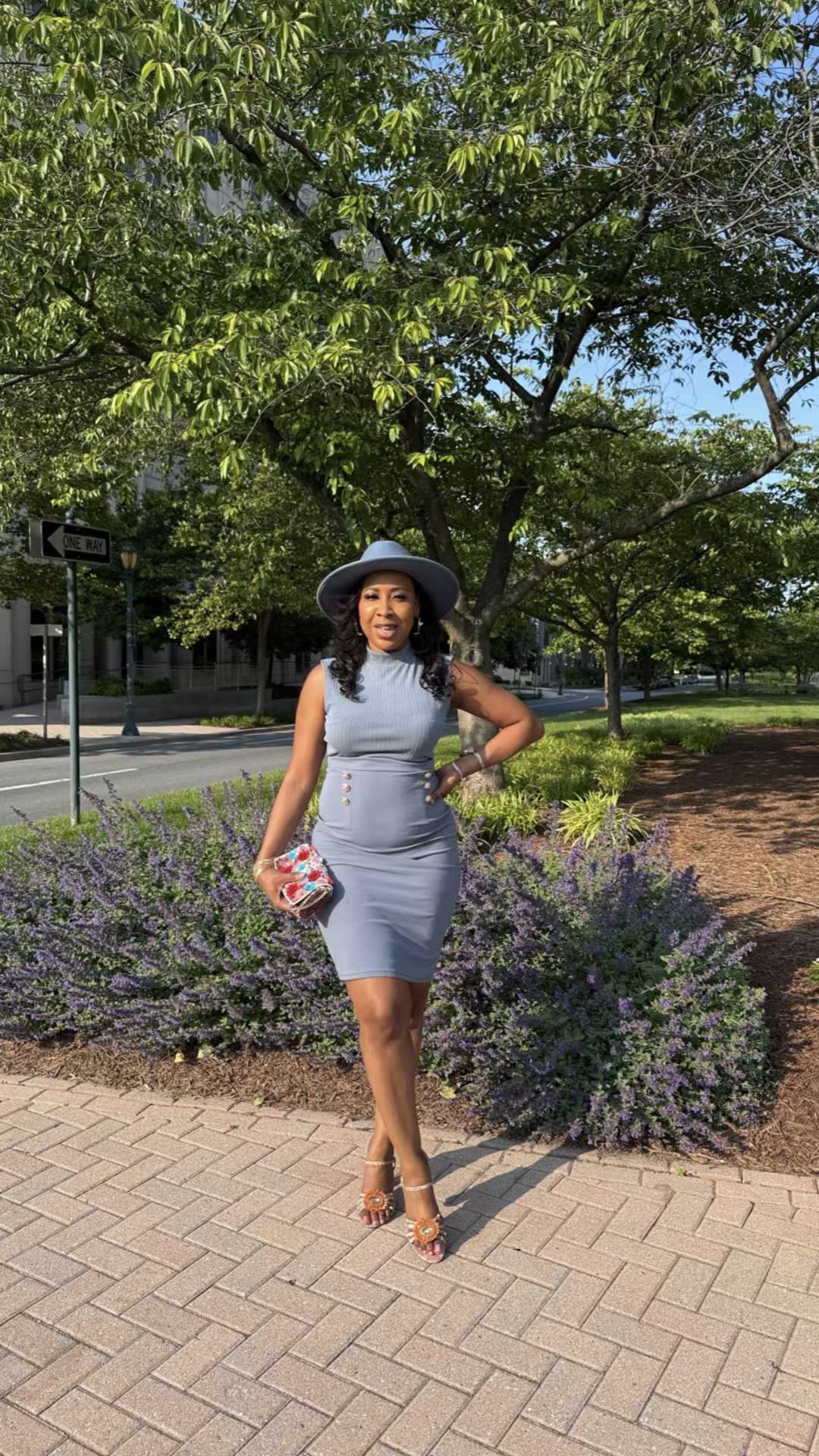 Serving boss energy in blue 💼💙 This sheath dress with gold button detail, matching fedora, and floral accessories is giving power move, not price tag. Affordable fashion, styled to lead. #BossStyle #ShoppedTheCloset #AffordableAndFly 

#LTKOver40 #LTKWorkwear #LTKStyleTip