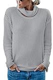 Sovoyontee Women Grey Turtle Neck Sweaters Medium | Amazon (US)