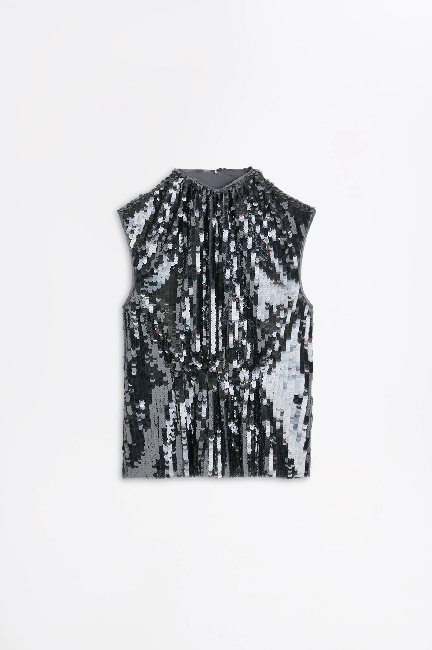 SEQUIN DRAPE GATHER NECK TOP - ANTHRACITE - Scanlan Theodore | Scanlan Theodore US