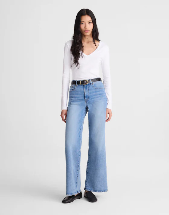 The Wide-Leg Jean in Super Stretch Denim | Madewell